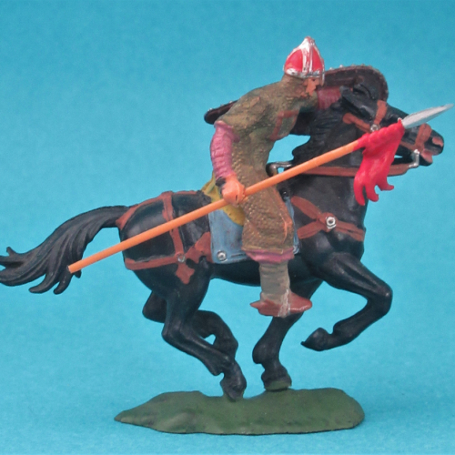 8876 4 Cavalier normand portant lance et bouclier oblong sur cheval 2 (IIIA).